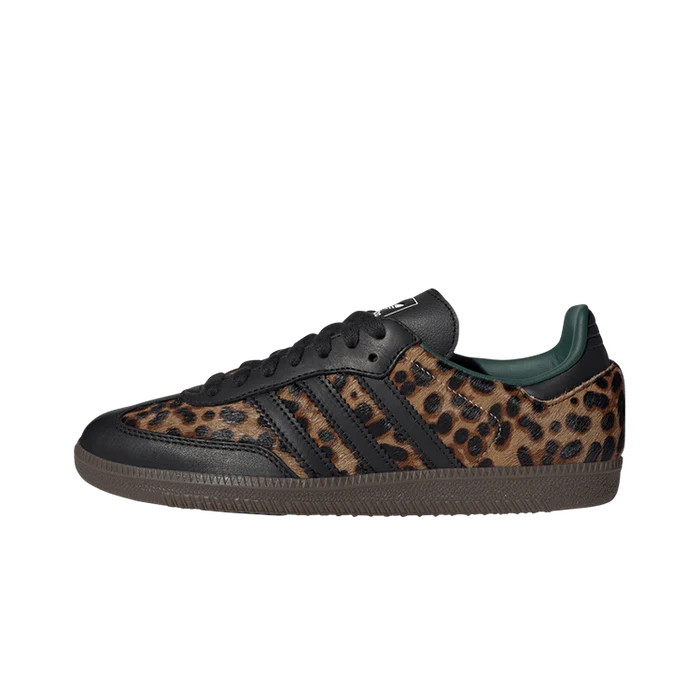 Adidas Samba Black Green Leopard