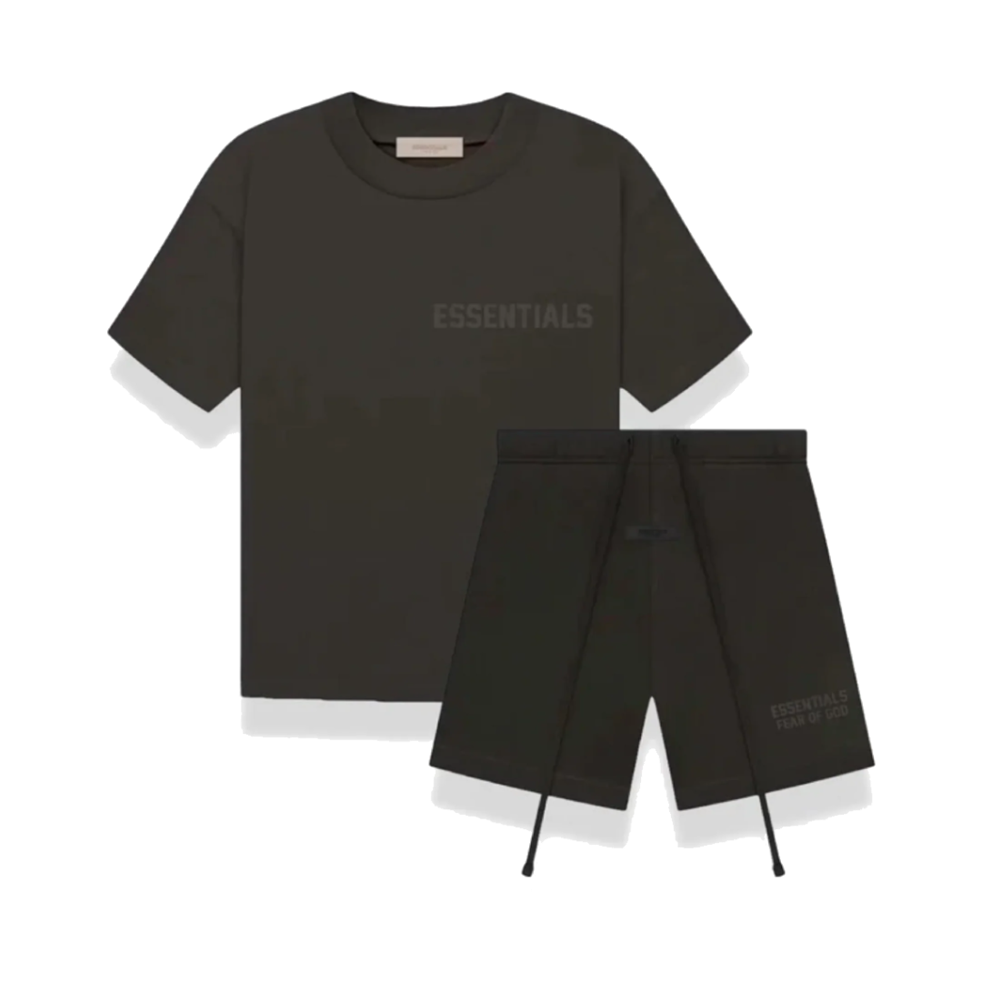 Fear Of God Essentials Off Black Summer Set