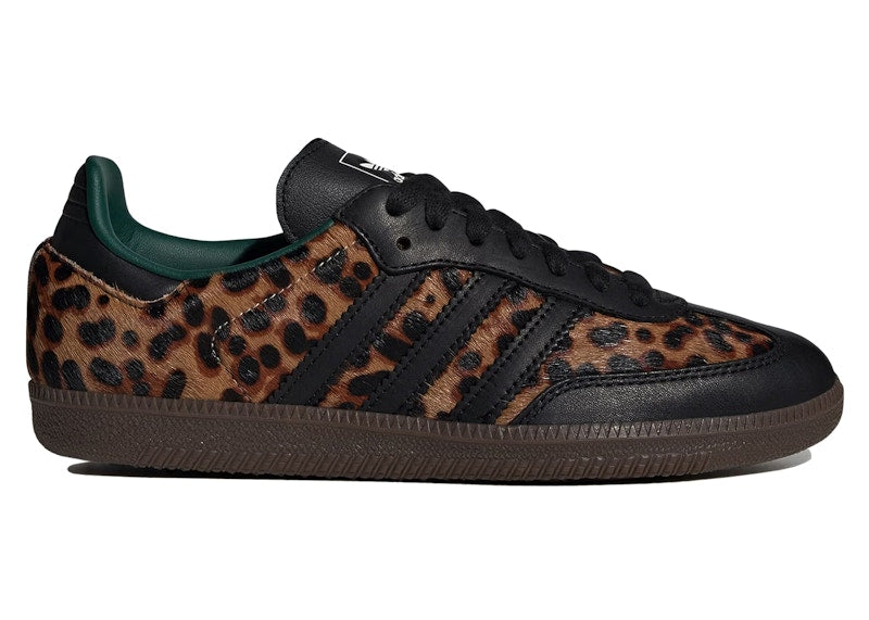 Adidas Samba Black Green Leopard