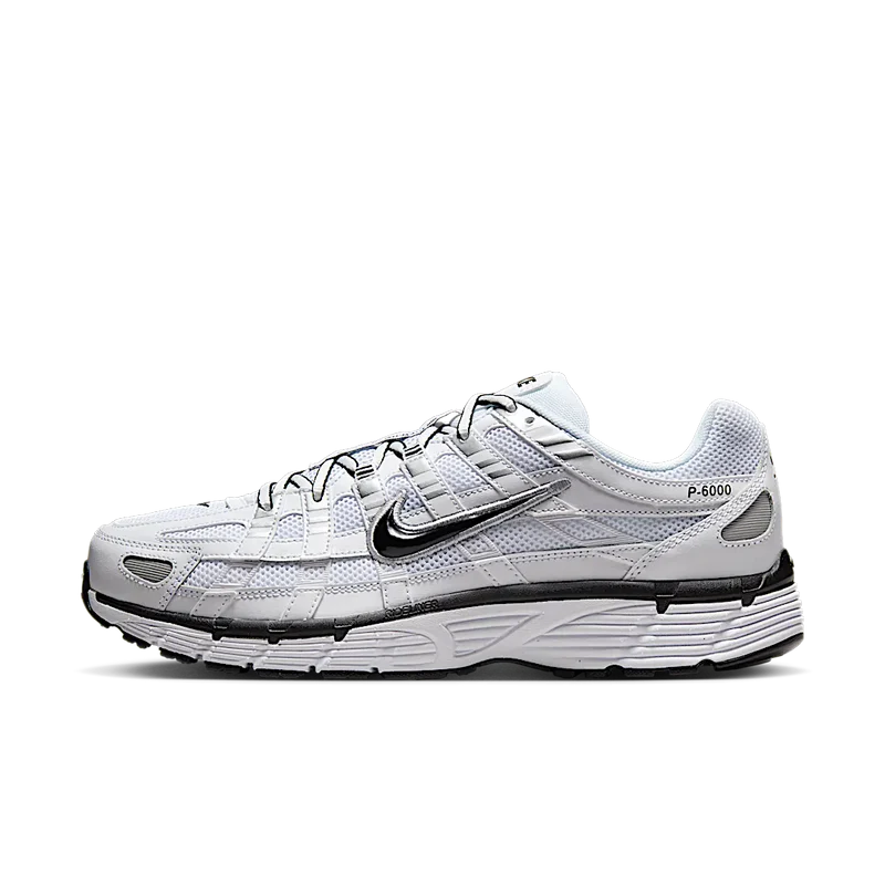 Nike P-6000 White Metallic Silver Black