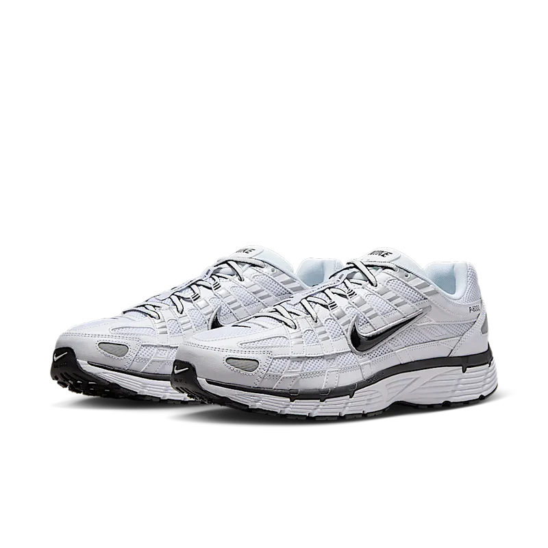 Nike P-6000 White Metallic Silver Black